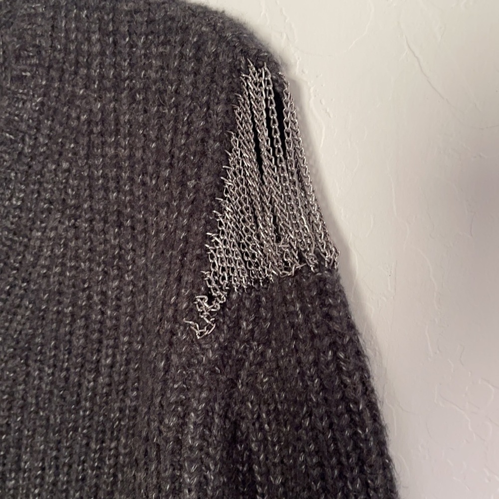 Line Sweater w/ chain shoulder detail